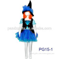 Child witch tutu dress with hat blue costume